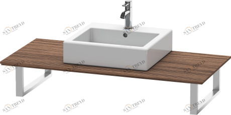 XL026C02121 Консоль для накладных раковин и встраиваемых умывальников, для угла слева X-Large #XL026C 550 мм Орех темный декор Duravit