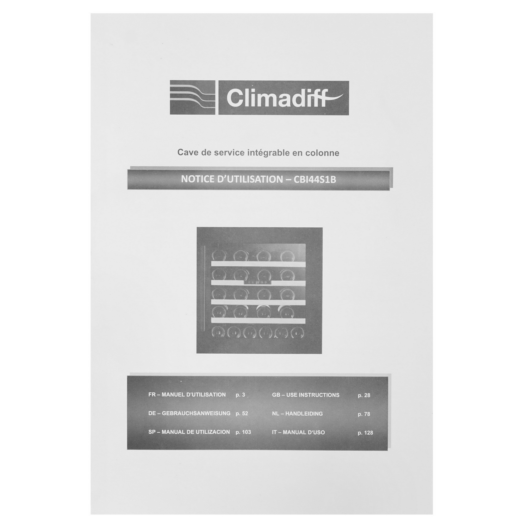 9988982 Винный шкаф Climadiff CBI44S1B черный STDN-0099028 - Вид №6