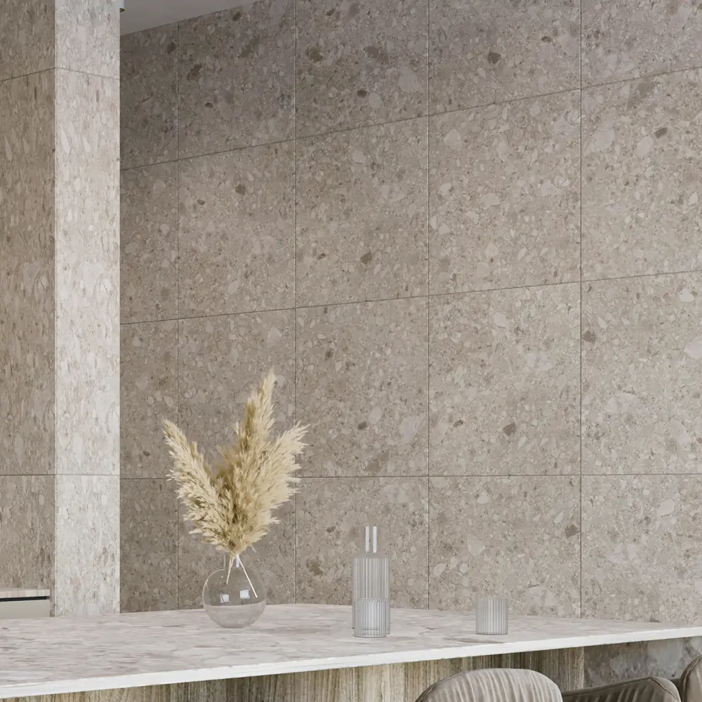 Глазурованный керамогранит Abgres Terrazzo 60x60 см 1.44 м² матовый цвет светло-серый Santreyd STLM-2093324