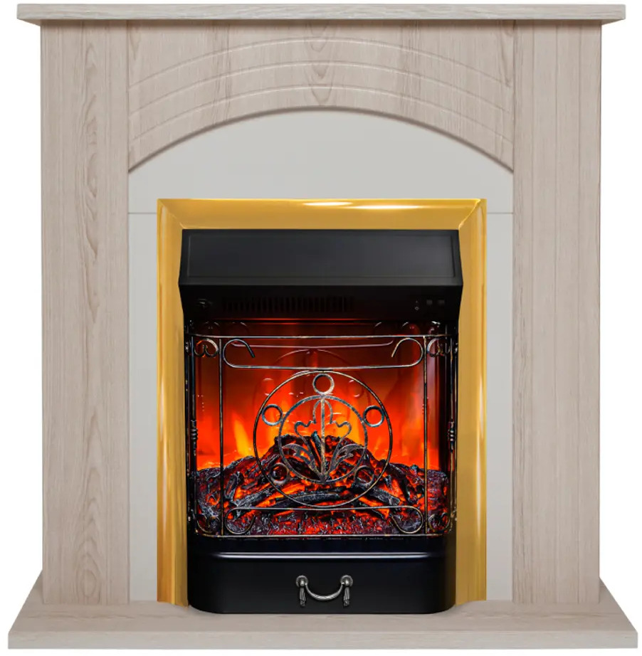 91445324 Каминокомплект Realflame Santana STD LO-F111 с очагом Majestic Lux BR 750Вт светлый дуб STLM-0938473