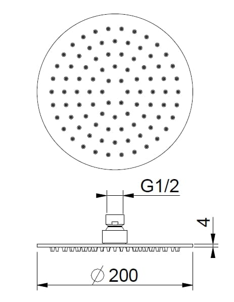 Круглая душевая головка из нержавеющей стали с кронштейном BEAMTECH ELEVEN ELET200/300/400 ARCH-00146742 - Вид №7