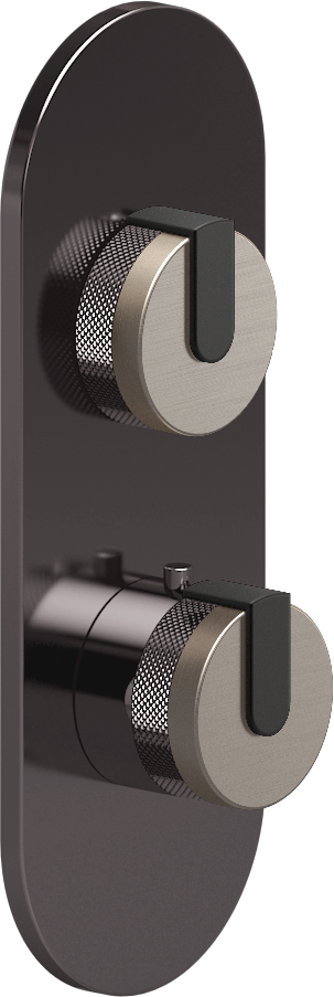 E-8026-R1BNiE0-L1MBK-OX-T Планка M-Series с 2 ручками - Внешняя часть GRAFF MOD+