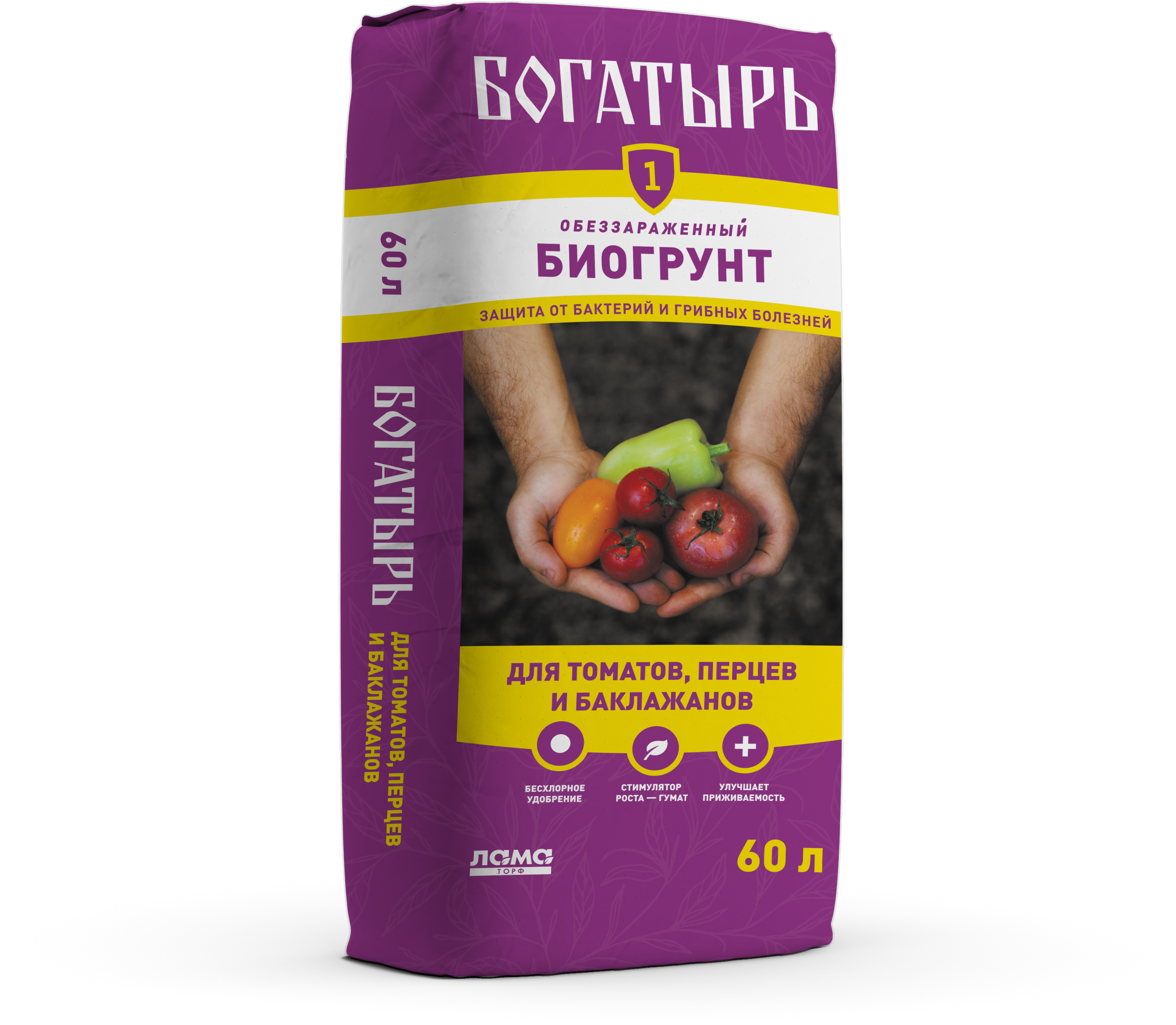 91099526 Биогрунт для томатов перца и баклажанов 60 л STLM-0483870 БОГАТЫРЬ