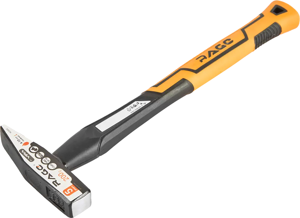 Молоток RAGE с фиберглассовой рукояткой 200 г для профессиональных работ 87681461