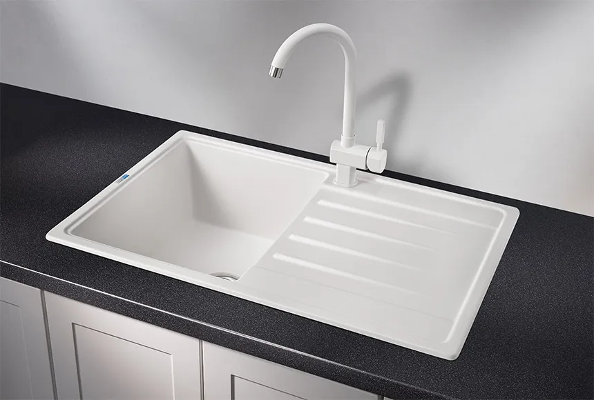 7602, БЕЛЫЙ, кухонная мойка, СтандАРТ кварц GRANULA Standart 7602-ST70