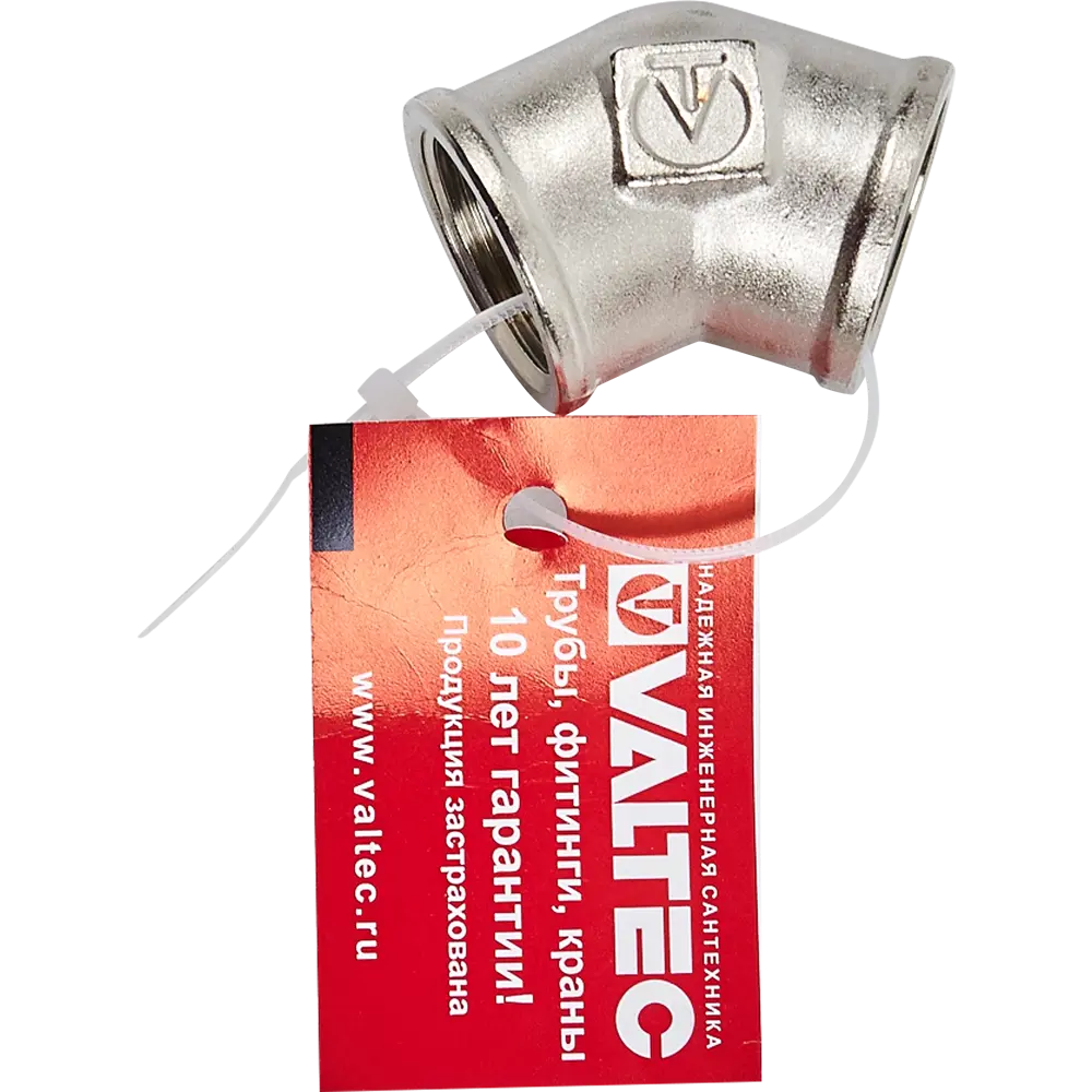 Угол 45° Valtec 3/4" ВР мм никелированная латунь S09110005 82563434 STLM-2090493  - Вид №2