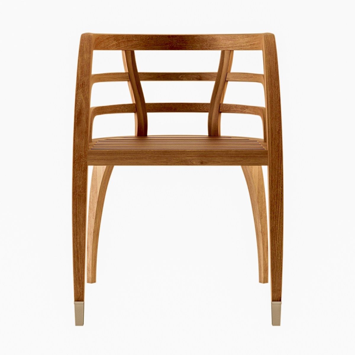 Стул для сада из тикового дерева с подлокотниками ASTELLO Coquelicot ARCH-00050072 - Вид №2