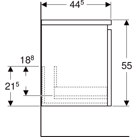 501.913.JR.1 Боковой шкафчик Geberit Renova Plan с одним выдвижным ящиком Geberit  - Вид №4