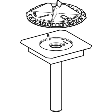 GEBERIT 359.128.00.1 Воронка Geberit Pluvia с соединительным фартуком, для желобов, решетка воронки из алюминиевого литья  - Вид №1