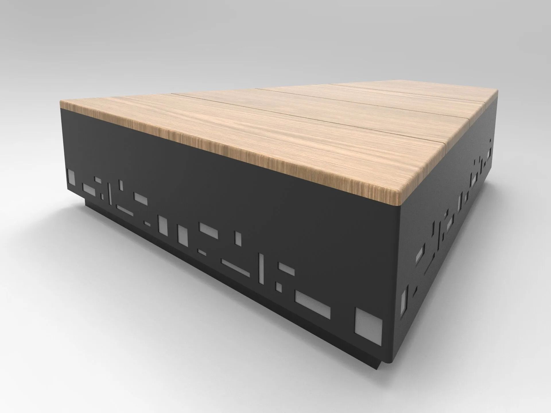 Стальная и деревянная скамья без спинки CITYSì остров ARCH-00149102