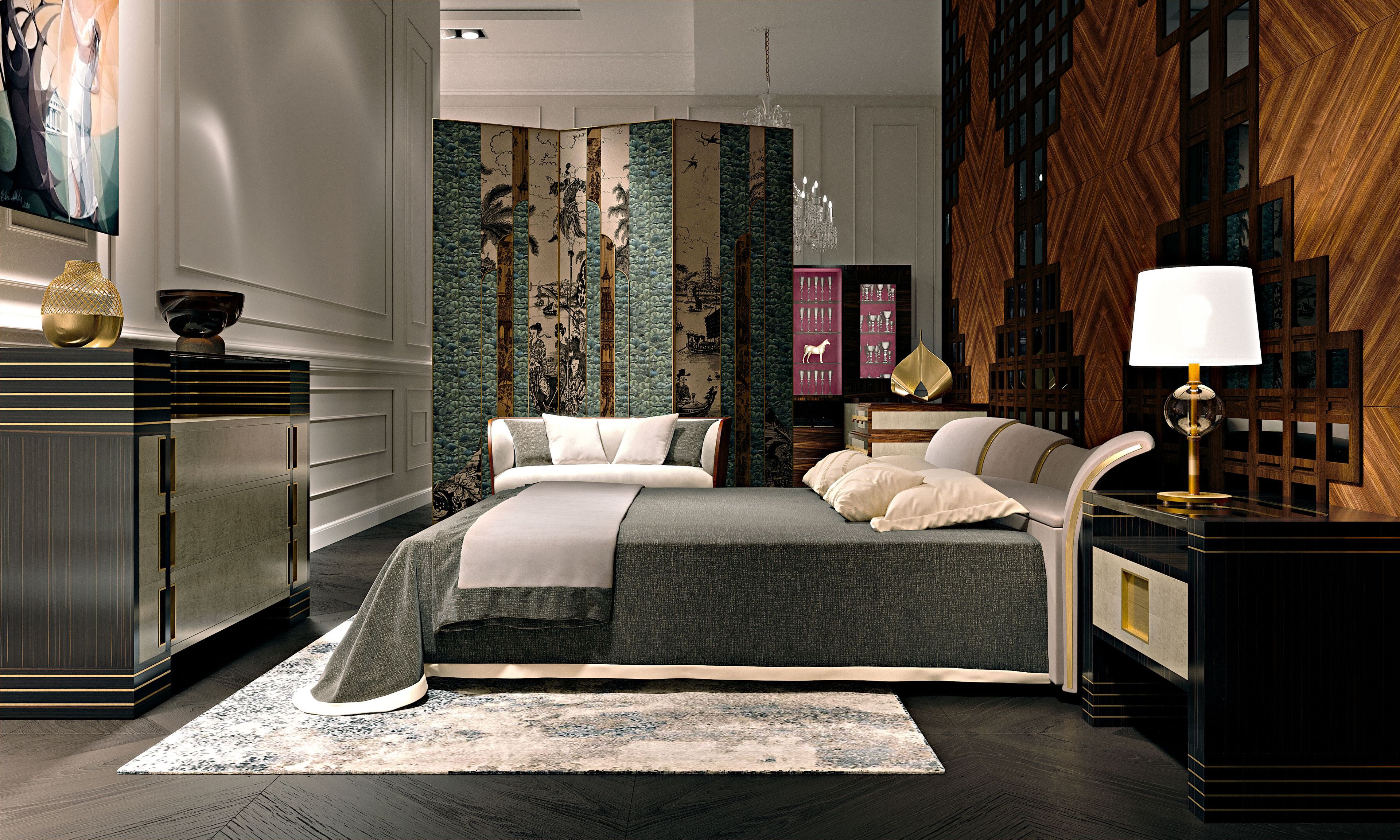 Бархатная двуспальная кровать Roman & Co FRANCES ARCH-00152924 - Вид №1