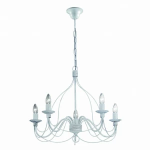 Подвесная люстра Ideal Lux Corte SP5 Bianco Antico IDEAL LUX ДИЗАЙНЕРСКИЕ, CORTE 057320 Белый