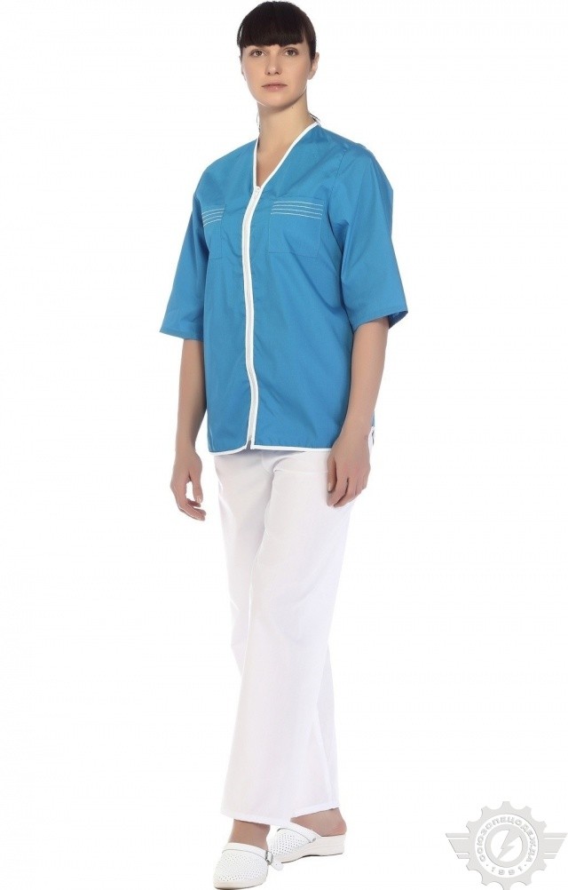 66179 Куртка "Сервис" темно-голубая  Медицинская одежда  размер 46/158-164 Спецодежда  - Вид №6