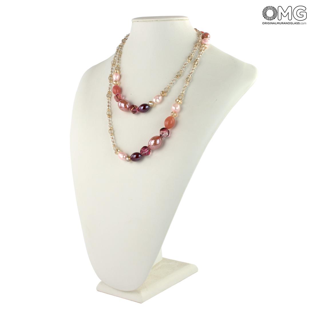 3965 ORIGINALMURANOGLASS Колье Лепестки - Коллекция Antica Murrina - муранское стекло OMG 60 см  - Вид №1