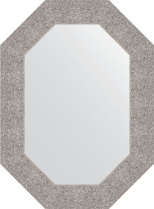 BY 7185 Зеркало в багетной раме - чеканка серебряная 90 mm EVOFORM Octagon
