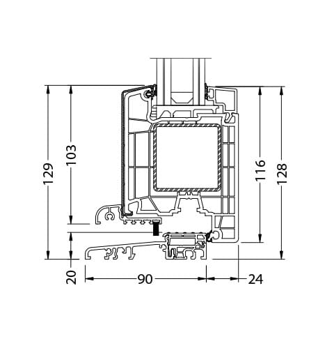 Двери из ПВХ / алюминия DQG - Diquigiovanni DQG 85 SMART PORTONCINI ARCH-00130229 - Вид №5
