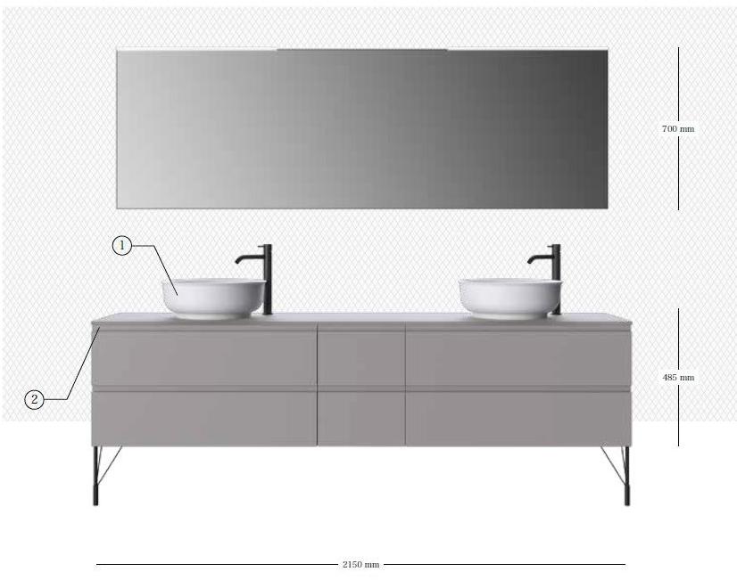 Ideagroup Тумба под умывальник двойная Form sun-id-1423053 - Вид №1