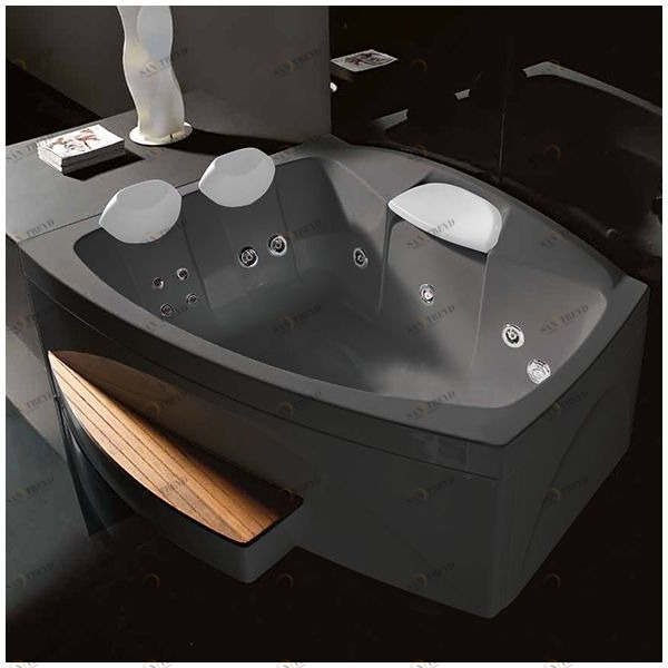 Ванна GRUPPO TREESSE Matrix Slim V7637-SE большая с подголовником глубокая с гидромассажем серая STDV7637SE