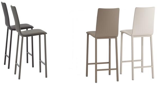 MOBLIBERICA Высокий табурет, обитый кожей Koko sun-id-1506684 - Вид №1