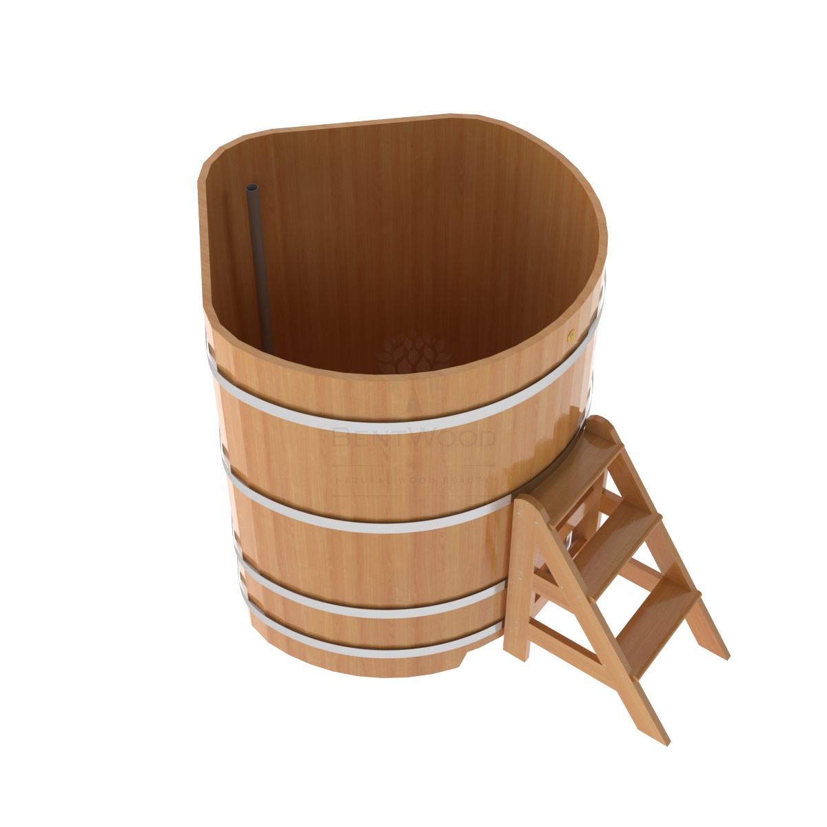 1236 Купель угловая из лиственницы 1,19х1,19х1,4 натуральная премиум Alyarus  - Вид №1