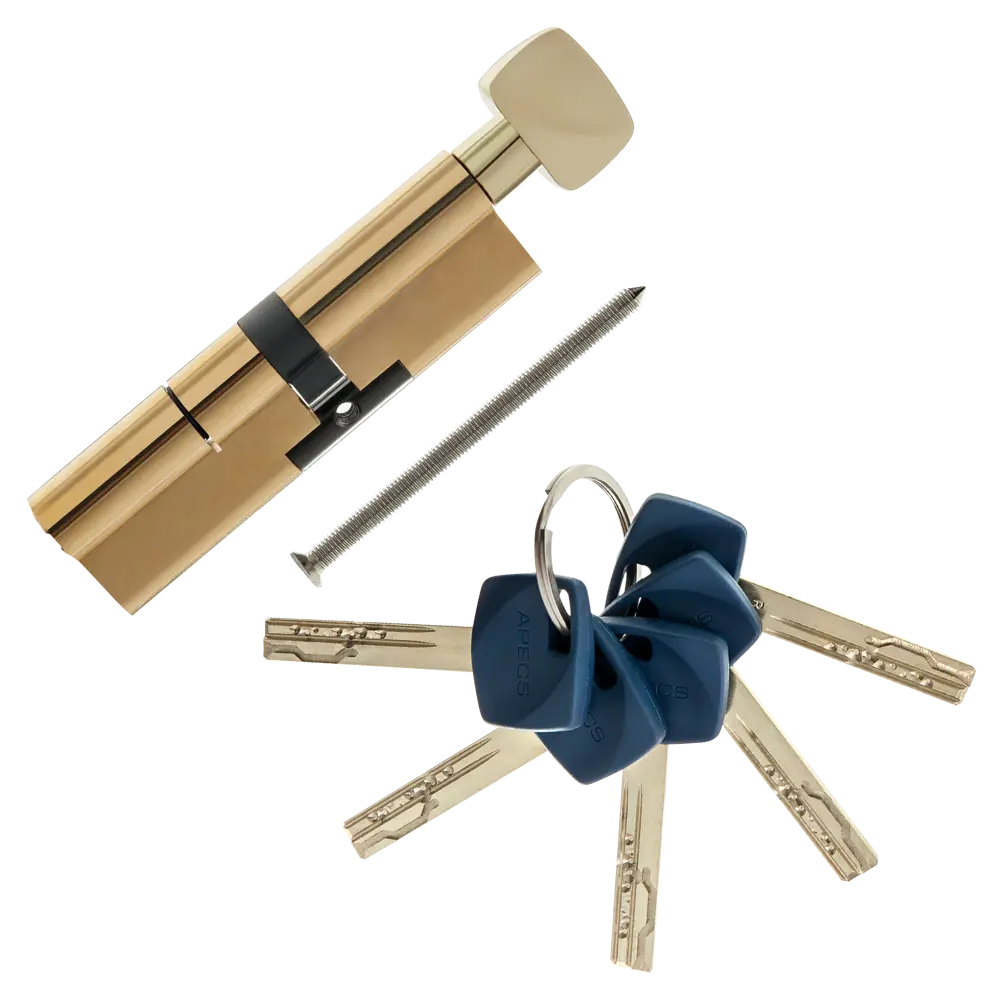 Цилиндр Apecs Premier XR-110(50C/60)-C15-G, 50x60 мм, ключ/вертушка, цвет золото ЦИЛИНДР APECSR-110(50C/60)-C15-G КЛ-ВЕРТ STLM-2168425 - Вид №1