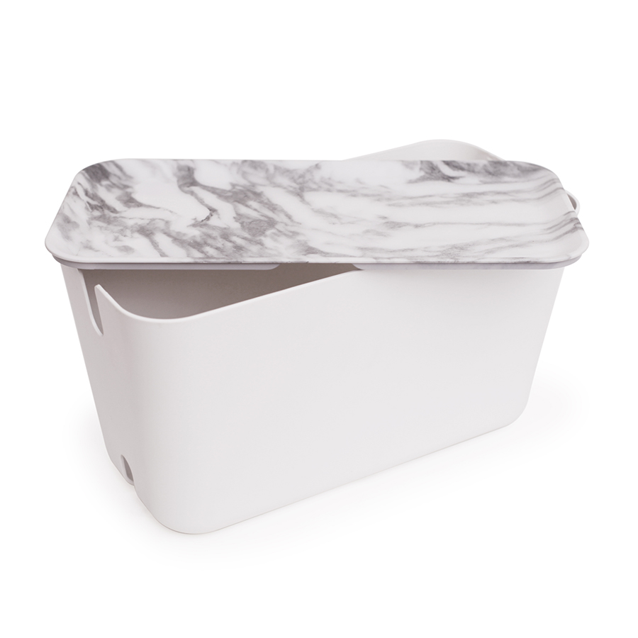 Органайзер бело-серый для проводов большой Cablebox BOSIGN  00-3872105 Белый;серый  - Вид №3