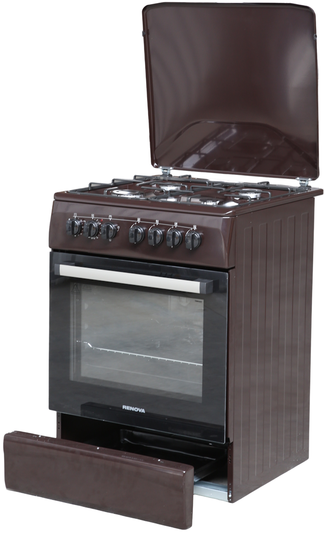 9233630 Газовая плита RENOVA SG6E-BR коричневый STDN-0026716 - Вид №2
