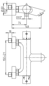 Paini Cox 78PQ111TH смеситель для ванны  - Вид №1