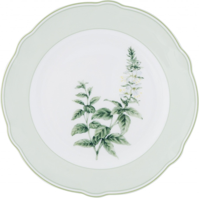 10613843 Noritake Тарелка закусочная Noritake "Английские травы" 21см Фарфор костяной 