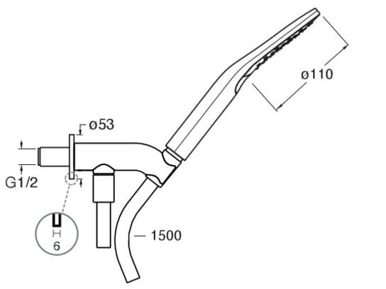 Настенный ручной душ ABS с системой защиты от накипи CRISTINA Rubinetterie дополнения для душа / ванны / умывальника-Shower &amp ARCH-00021097 - Вид №1