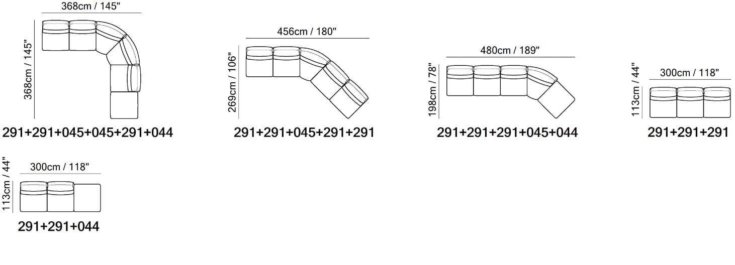 Модульный тканевый диван с журнальной стойкой Natuzzi Italia момент ARCH-00111418 - Вид №3