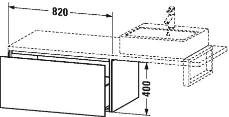 LC583401212 L-Cube Шкафчик для консоли Дуб брашированный, натуральный шпон Duravit - Вид №1