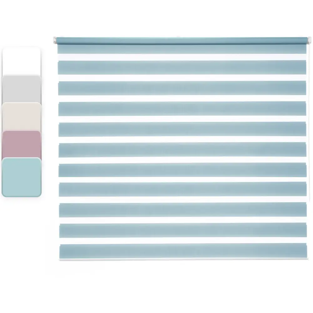 Штора рулонная день-ночь Inspire Peter 180x175 см бирюза Aqua 3 STLM-2166127 - Вид №1