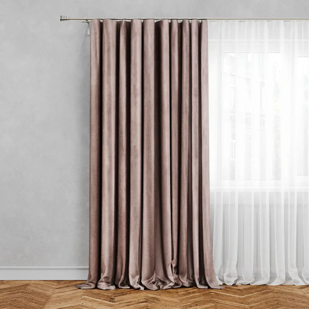 INSPIRE Штора Tony Fossil 4 с волнообразным дизайном 200×280 см 84756987 STLM-0054643