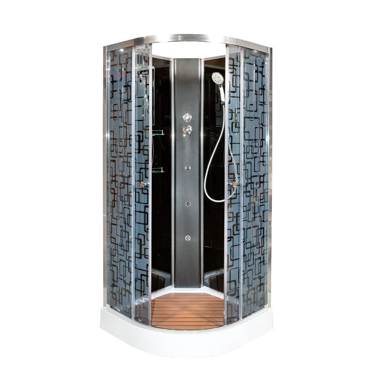 ЕМ1510 LED Душевая кабина DETO Серия EM BМ1590 N с гидромассажем BLACK