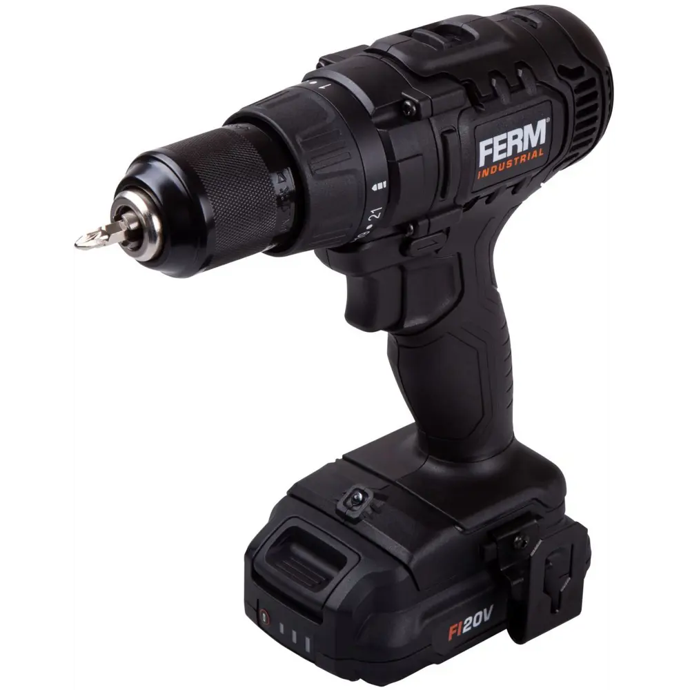 Дрель-шуруповерт аккумуляторная ударная Ferm CDM1147P, 20 В Li-ion 2x2 Ач STLM-2054414 - Вид №2