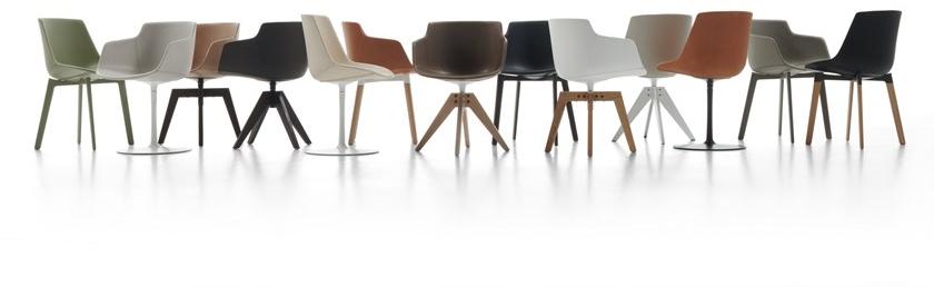 MDF Italia Кожаное вращающееся кресло на эстакаде с подлокотниками Flow sun-id-1465014 - Вид №5