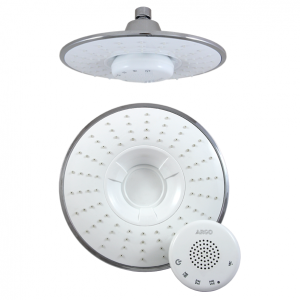 AGD 20.2109FW  Лейка для душа корпус - хром, душевая сетка - белый, декоративная вставка - белый ARGO kran