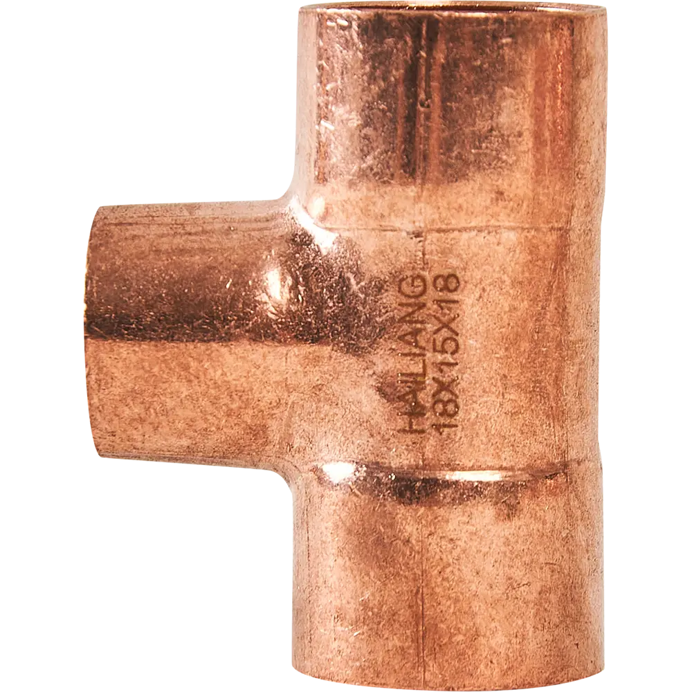 Тройник Hailiang ø18x15x18 мм медь 88673386 STLM-2033616  - Вид №1
