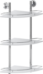 073 Полка угловая с ограничителем 28 см тройная (стекло) LUX FBS Luxia