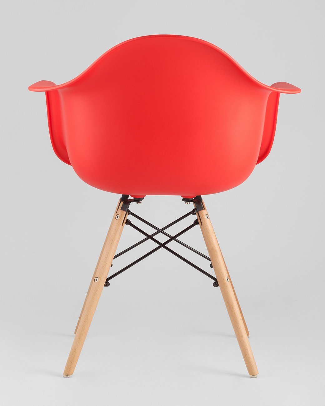 Кресло красное пластиковое с деревянными ножками Eames W EAMES EAMES DAW 00-3881989 Красный  - Вид №4