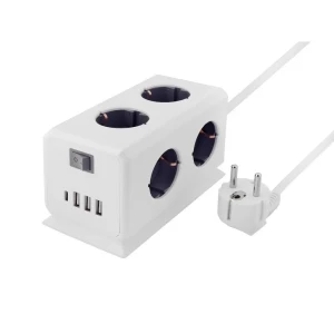 90799520 Удлинитель бытовой Rocketsocket BiCube Extended GNS5003 6 розеток с заземлением 4 USB 3A+C с блоком 5В/3.1А 1.5 м цвет б STLM-1483761