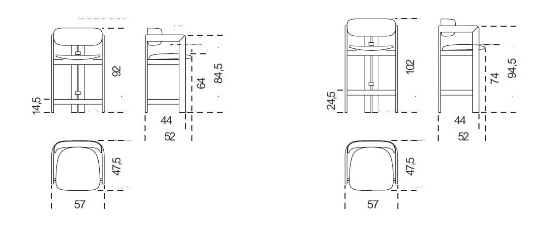 Высокий стул из массива дерева со спинкой Gallotti&Radice 0419 ARCH-00101472 - Вид №5
