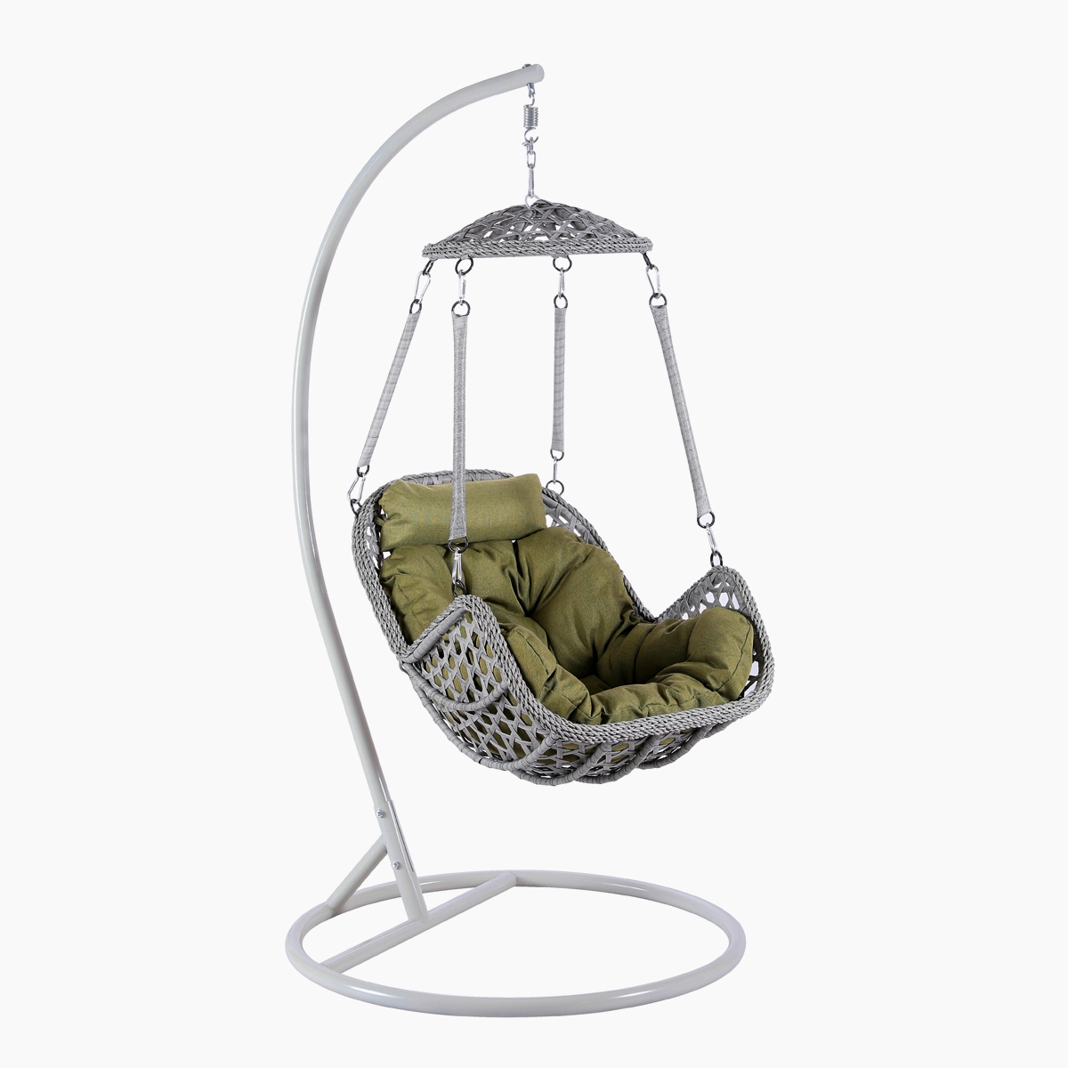 Подвесное кресло искусственный ротанг серое 73х53 см AFINA  00-3860521 Серый  - Вид №3