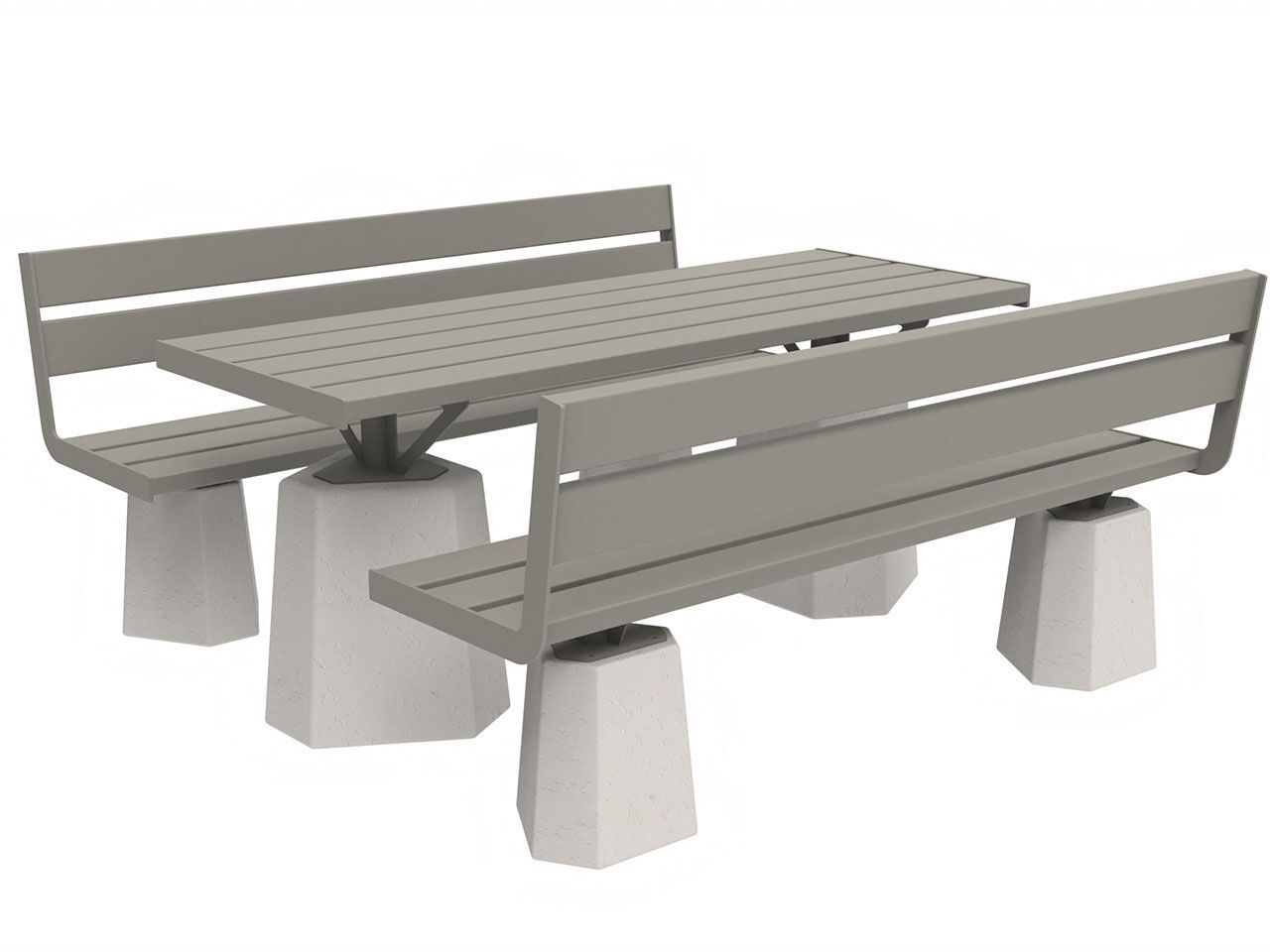 Стол для пикника из металла и бетона со встроенными скамейками Lazzari Stone ARCH-00036666 - Вид №6