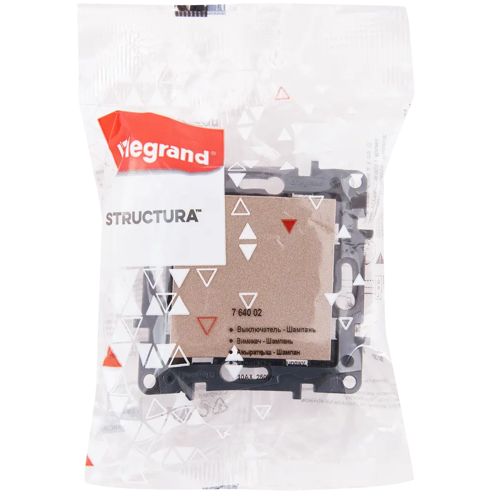 Выключатель одноклавишный - Legrand Structura - 10А 250В безвинтовые зажимы - шампань 82064602 STLM-2136254  - Вид №6