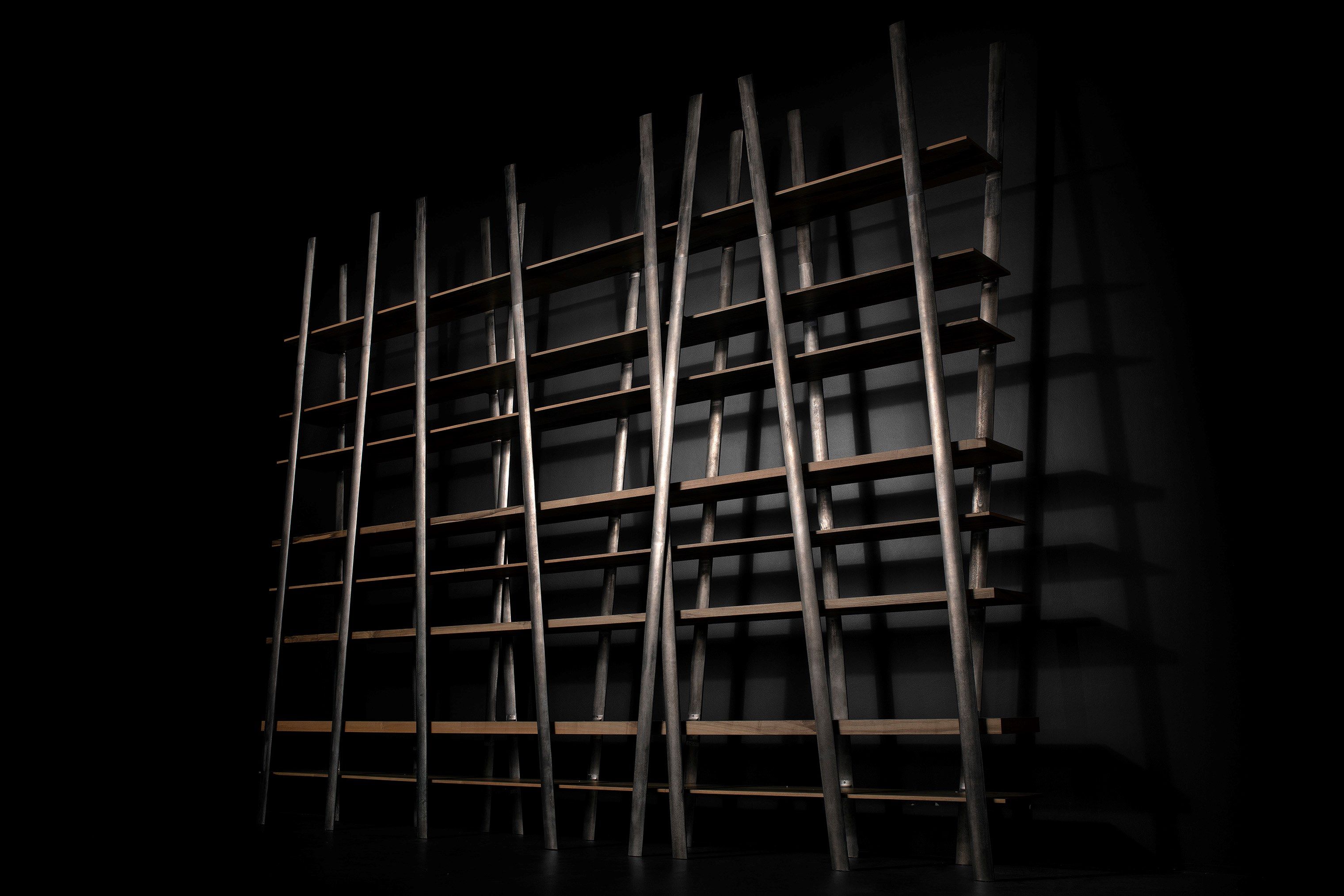 Оловянный книжный шкаф с деревянными полками Henge WEB ARCH-00083182