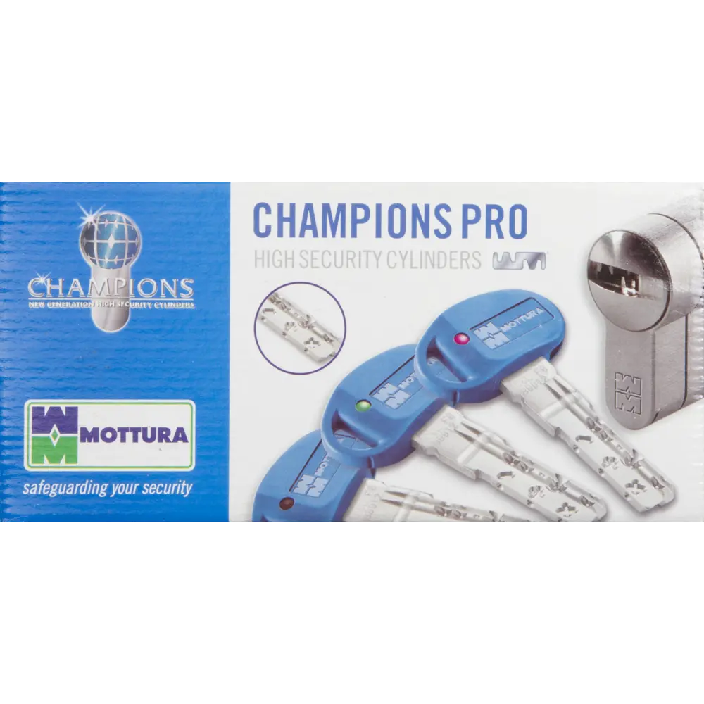Цилиндр Mottura Champions Pro CP4P313101C5, 26x10x26 мм, ключ/шток, цвет матовый никель, без вертушки STLM-2123499 - Вид №3