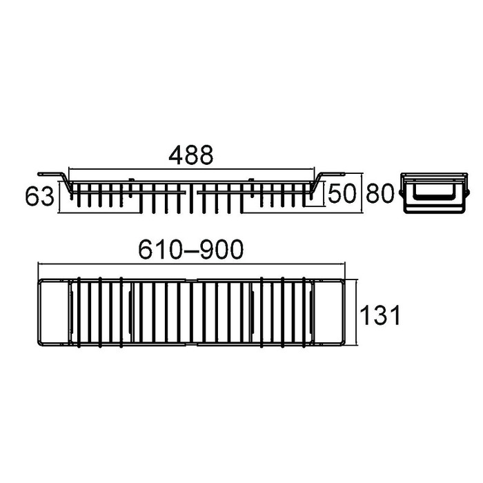 102W000M44 Полка на борт ванны MILARDO Китай Shelf - Вид №3