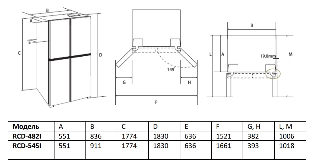 9057391 Холодильник многодверный   Tesler RCD-545I (2024) черный STDN-0126041 - Вид №12